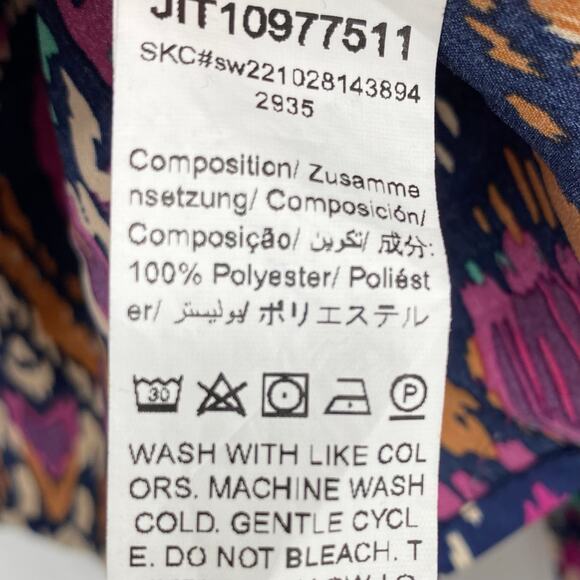 SHEIN FRENCHY Unique Statement Colorful Button Down Blouse Large Multicolor Bold - Picture 4 of 4